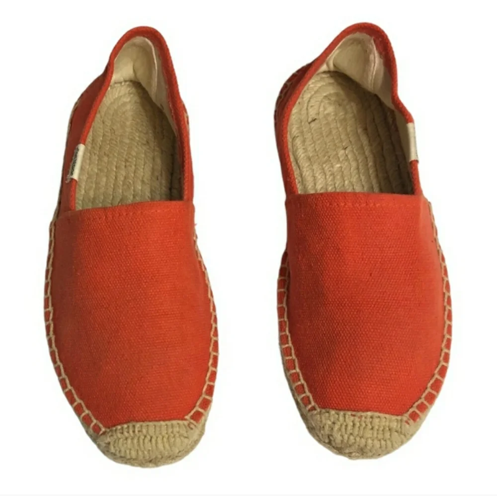 SOLUDOS Dali Espadrilles in Tangerine Red Size 5. EUC!